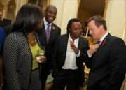 Freddie Achom talking with Former PM David Cameron